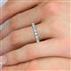 5 - Emlynn 3.00 mm Aquamarine and Lab Grown Diamond 10 Stone Wedding Band 
