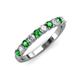 3 - Emlynn 3.00 mm Green Garnet and Lab Grown Diamond 10 Stone Wedding Band 