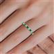 5 - Emlynn 2.40 mm Green Garnet and Lab Grown Diamond 10 Stone Wedding Band 