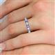5 - Emlynn 3.00 mm Tanzanite and Lab Grown Diamond 10 Stone Wedding Band 