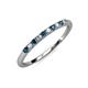 3 - Emlynn 2.00 mm Blue Diamond and Diamond 10 Stone Wedding Band 