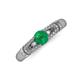 3 - Shirlyn Classic Round Emerald with Round and Baguette Diamond Engagement Ring 