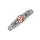 3 - Shirlyn Classic Round Morganite with Round and Baguette Diamond Engagement Ring 