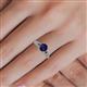 5 - Shirlyn Classic Round Blue Sapphire with Round and Baguette Diamond Engagement Ring 