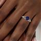6 - Shirlyn Classic Round Blue Sapphire with Round and Baguette Diamond Engagement Ring 