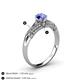 4 - Shirlyn Classic Round Tanzanite with Round and Baguette Diamond Engagement Ring 