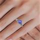 5 - Shirlyn Classic Round Tanzanite with Round and Baguette Diamond Engagement Ring 