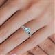5 - Shirlyn Classic Round Aquamarine with Round and Baguette Diamond Engagement Ring 