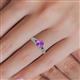 5 - Shirlyn Classic Round Amethyst with Round and Baguette Diamond Engagement Ring 