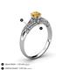 4 - Shirlyn Classic Round Citrine with Round and Baguette Diamond Engagement Ring 