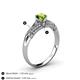 4 - Shirlyn Classic Round Peridot with Round and Baguette Diamond Engagement Ring 