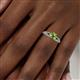 6 - Shirlyn Classic Round Peridot with Round and Baguette Diamond Engagement Ring 