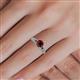 5 - Shirlyn Classic Round Red Garnet with Round and Baguette Diamond Engagement Ring 