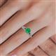 5 - Shirlyn Classic Round Emerald with Round and Baguette Diamond Engagement Ring 