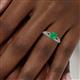 6 - Shirlyn Classic Round Emerald with Round and Baguette Diamond Engagement Ring 