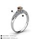 4 - Shirlyn Classic Round Smoky Quartz with Round and Baguette Diamond Engagement Ring 