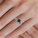 5 - Shirlyn Classic Round Black Diamond and Baguette White Diamond Engagement Ring 