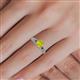 5 - Shirlyn Classic Round Yellow Diamond and Baguette White Diamond Engagement Ring 