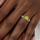 6 - Shirlyn Classic Round Yellow Diamond and Baguette White Diamond Engagement Ring 
