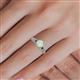 5 - Shirlyn Classic Round Opal with Round and Baguette Diamond Engagement Ring 
