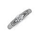 2 - Shirlyn Classic Round Lab Grown Diamond with Round and Baguette Diamond Engagement Ring 