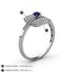 4 - Faye Prima Round Blue Sapphire and Diamond Engagement Ring 