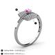 4 - Faye Prima Round Pink Sapphire and Diamond Engagement Ring 