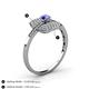 4 - Faye Prima Round Tanzanite and Diamond Engagement Ring 