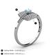 4 - Faye Prima Round Aquamarine and Diamond Engagement Ring 