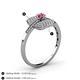 4 - Faye Prima Round Pink Tourmaline and Diamond Engagement Ring 