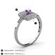 4 - Faye Prima Round Amethyst and Diamond Engagement Ring 