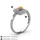 4 - Faye Prima Round Citrine and Diamond Engagement Ring 