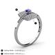 4 - Faye Prima Round Iolite and Diamond Engagement Ring 