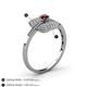 4 - Faye Prima Round Red Garnet and Diamond Engagement Ring 