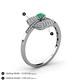4 - Faye Prima Round Emerald and Diamond Engagement Ring 