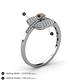 4 - Faye Prima Round Smoky Quartz and Diamond Engagement Ring 
