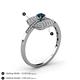 4 - Faye Prima Round London Blue Topaz and Diamond Engagement Ring 