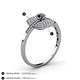 4 - Faye Prima Round Black Diamond and White Diamond Engagement Ring 