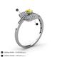 4 - Faye Prima Round Yellow Diamond and White Diamond Engagement Ring 