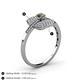 4 - Faye Prima Round Created Alexandrite and Diamond Engagement Ring 