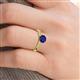 5 - Agnes Classic Round Center Blue Sapphire Accented with Diamond in Milgrain Engagement Ring 