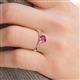 5 - Agnes Classic Round Center Pink Tourmaline Accented with Diamond in Milgrain Engagement Ring 