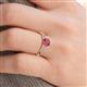 5 - Agnes Classic Round Center Rhodolite Garnet Accented with Diamond in Milgrain Engagement Ring 