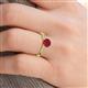5 - Agnes Classic Round Center Ruby Accented with Diamond in Milgrain Engagement Ring 