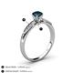 4 - Agnes Classic Round Center London Blue Topaz Accented with Diamond in Milgrain Engagement Ring 