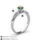 4 - Agnes Classic Round Center Created Alexandrite Accented with Diamond in Milgrain Engagement Ring 