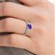 5 - Agnes Classic Round Center Iolite Accented with Diamond in Milgrain Engagement Ring 
