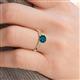 5 - Agnes Classic Round Center London Blue Topaz Accented with Diamond in Milgrain Engagement Ring 