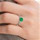 5 - Agnes Classic Round Center Emerald Accented with Diamond in Milgrain Engagement Ring 