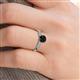 5 - Agnes Classic Round Center Black Diamond Accented with White Diamond in Milgrain Engagement Ring 